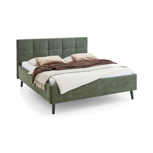 Haki polsterēta divvietīga gulta bez režģa 180x200 cm Nova – Meise Möbel-image-4