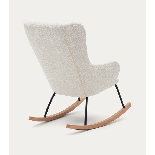 Balts šūpuļkrēsls no buklē auduma Maustin – Kave Home-image-3