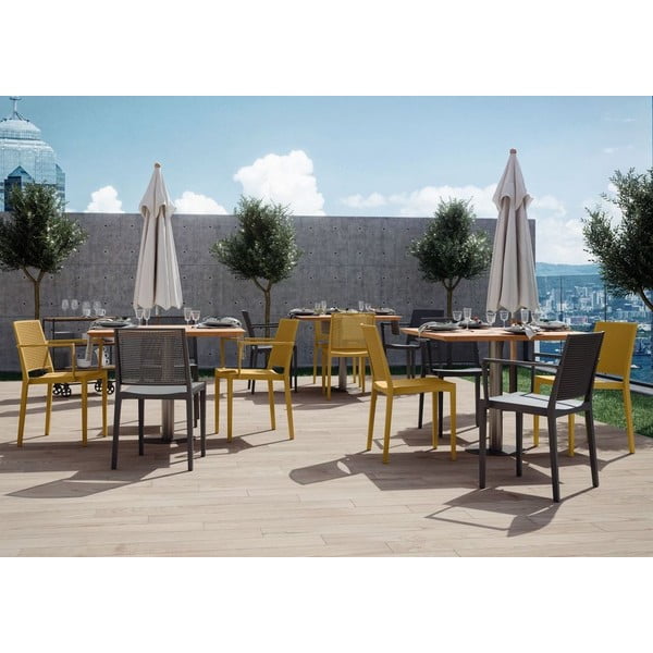 Dzeltens plastmasas dārza krēsls Grid – Rojaplast-image-3