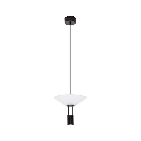 Matēti melna alumīnija LED piekaramā lampa ar akrila stikla abažūru ø 22 cm Anafi – Nova Luce
