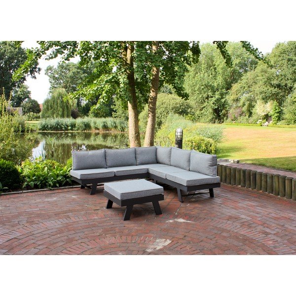 Pelēks alumīnija dārza atpūtas komplekts 4 personām Donna – Garden Pleasure-image-1