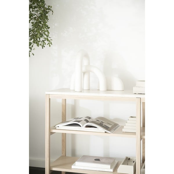 Brūns/bēšs  konsoles galds ar akmens virsmu 140x40 cm Orwel – Rowico-image-4