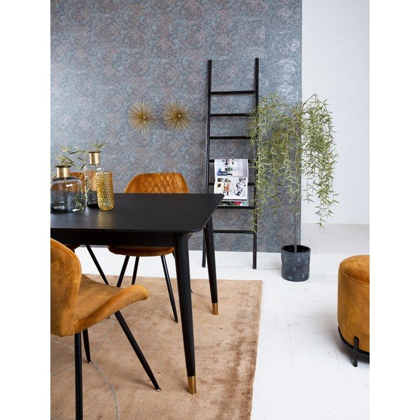 Melns gumijkoka ēdamgalds Canett Nelly, 180 x 90 cm-image-2