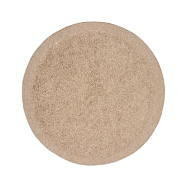Gaiši brūns ar rokām darināts vilnas apaļš paklājs ø 200 cm Marely – Kave Home