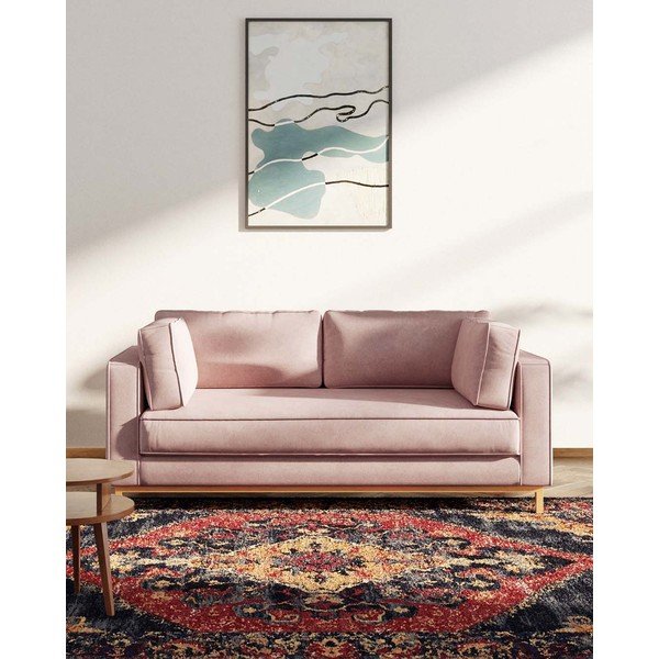 Gaiši rozā samta dīvāns 192 cm Celerio – Ame Yens-image-3