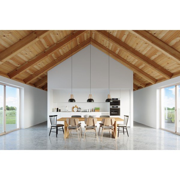 Melna griestu lampa ar koka dekoriem Sollux Olla-image-4