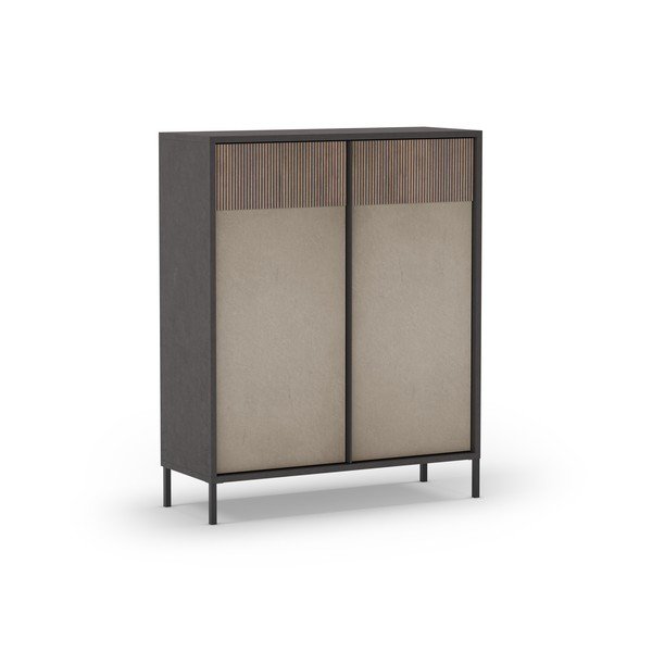 Antracīta pelēks/gaiši brūns skapītis 106x130 cm Amalia – Marckeric-image-3