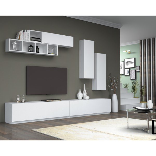Balts TV galds 140x40 cm Dona – Gauge Concept-image-2