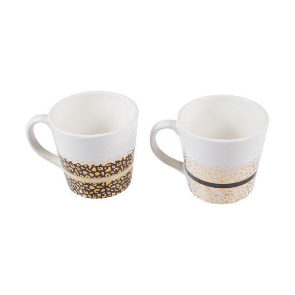 Baltas/zelta krāsas māla krūzes (2 gab.) 300 ml London – Premier Housewares-image-3