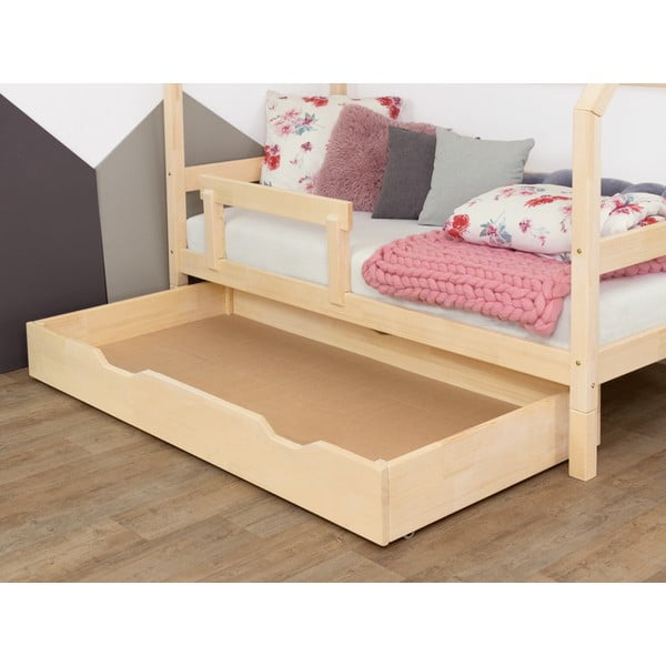 Balta atvilktne zem gultas ar režģi un slēgtu pamatni Benlemi Buddy, 90 x 180 cm-image-2