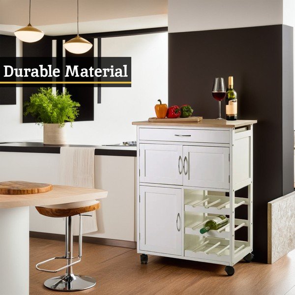 Bambusa servēšanas galdiņš uz riteņiem 37x67 cm Harlow – Premier Housewares-image-2