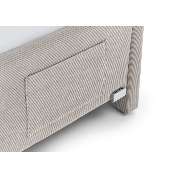 Bēša polsterēta stūra bērnu gulta ar veļas kasti ar redelēm 90x200 cm Cool – Meise Möbel-image-4