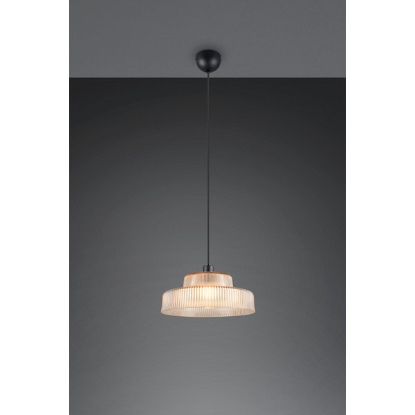 Dzintara dzeltena piekaramā lampa ar stikla abažūru ø 35 cm Abella – Reality-image-1