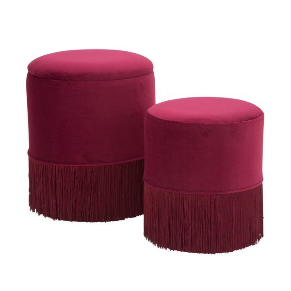 2 bordo sarkano Mauro Ferretti Constanzo taburešu komplekts-image-4