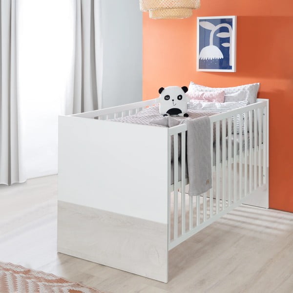 Balta/gaiši pelēka bērnu gultiņa 70x140 cm Julia – Roba-image-4