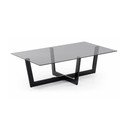 Melns žurnālgaldiņš ar stikla galda virsmu 70x120 cm Plam – Kave Home