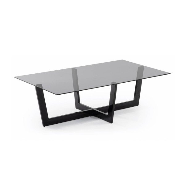 Melns žurnālgaldiņš ar stikla galda virsmu 70x120 cm Plam – Kave Home-image-2