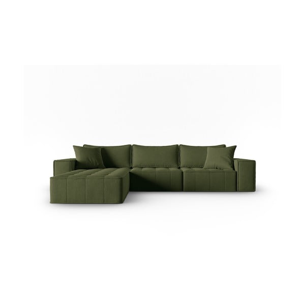 Zaļš stūra dīvāns (ar kreiso stūri) Mike – Micadoni Home