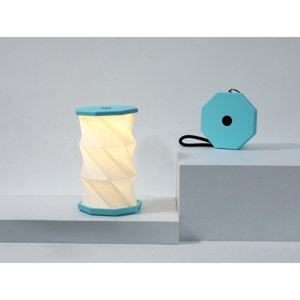 Balts/tirkīzzils pārvietojams gaismas dekors ar USB ø 8 cm Twist – Gingko-image-3