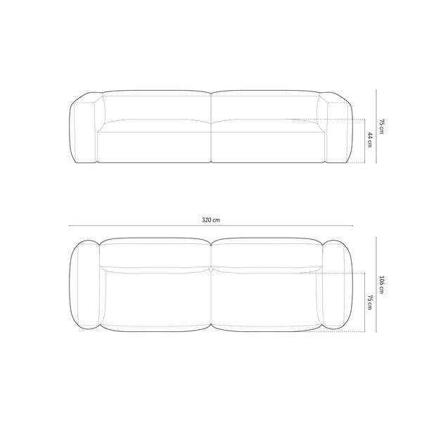 Zaļš samta modulārais dīvāns 320 cm Martina – Micadoni -image-4