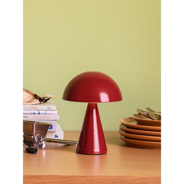 Sarkana LED galda lampa ar regulējamu spilgtumu (augstums 20 cm) Mush – Hübsch-image-1