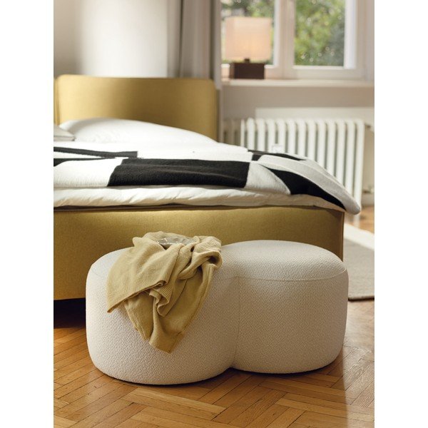 Bēšs pufs no buklē auduma Umbo – noo.ma-image-1