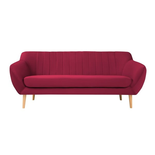Tumši rozā samta dīvāns Mazzini Sofas Sardaigne, 188 cm