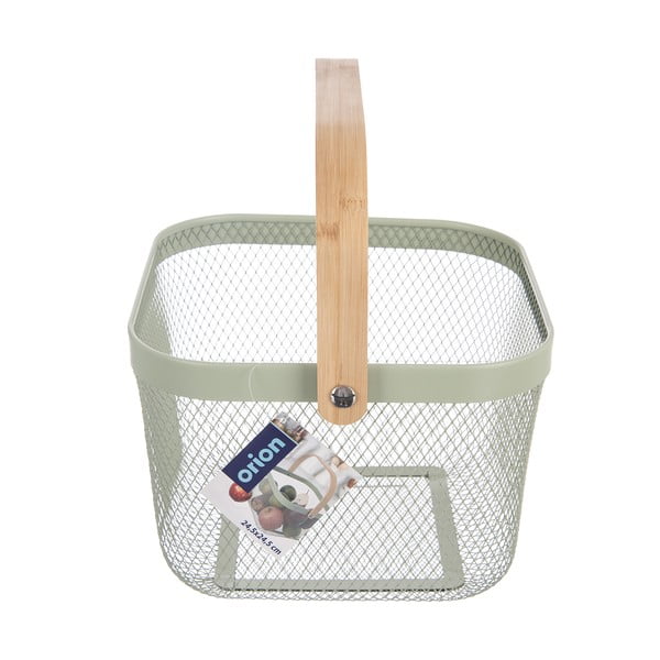Stiepļu metāla uzglabāšanas grozs 24,5x24,5x30 cm Greenish – Orion-image-3