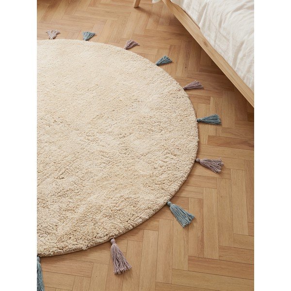 Krēmkrāsas mazgājams/ar rokām darināts kokvilnas bērnu paklājs ø160 cm Snuggle Sunna – Hanse Home-image-2