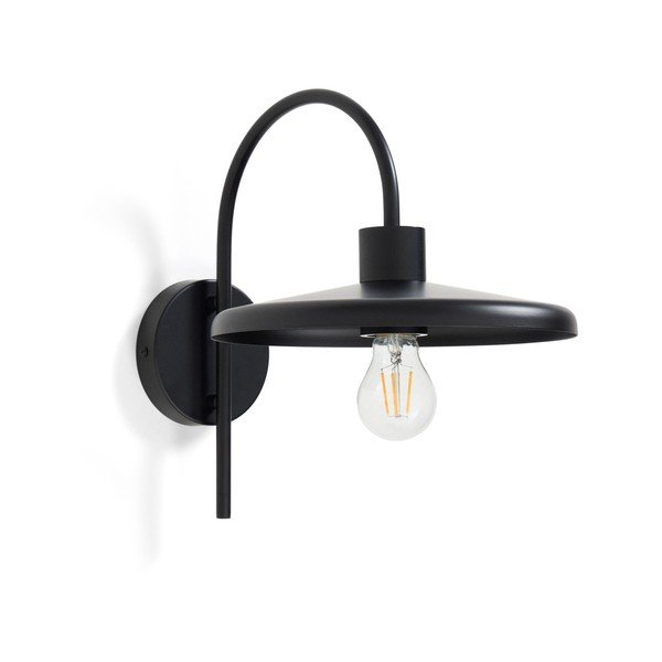 Melna sienas lampa ø 27 cm Nuvira – Kave Home