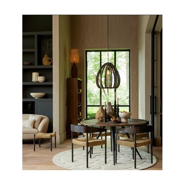 Dabīga toņa mango masīvkoka grāmatplaukts 95x190 cm Sondrio – Light & Living-image-3