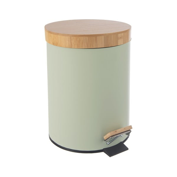 Gaiši zaļa metāla atkritumu tvertne ar pedāli 5 l Greenish – Orion-image-4