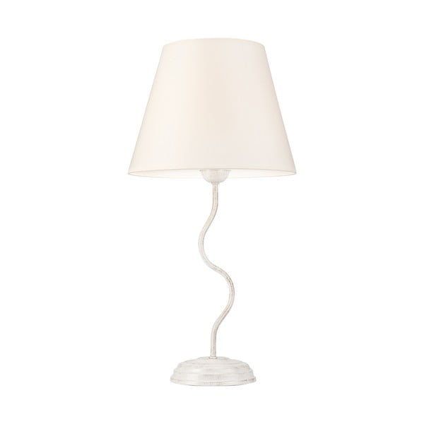 Balta galda lampa ar auduma abažūru (augstums 52 cm) Fabrizio – LAMKUR