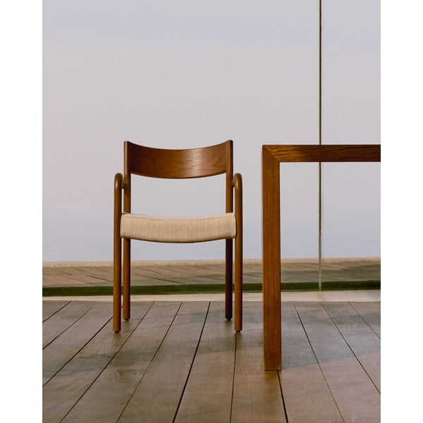 Brūns/bēšs pusdienu krēsls Falconera – Kave Home-image-1