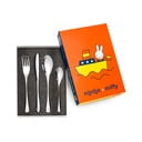 Sudraba krāsas nerūsējošā tērauda bērnu galda piederumi (4 gab.) Miffy – Zilverstad