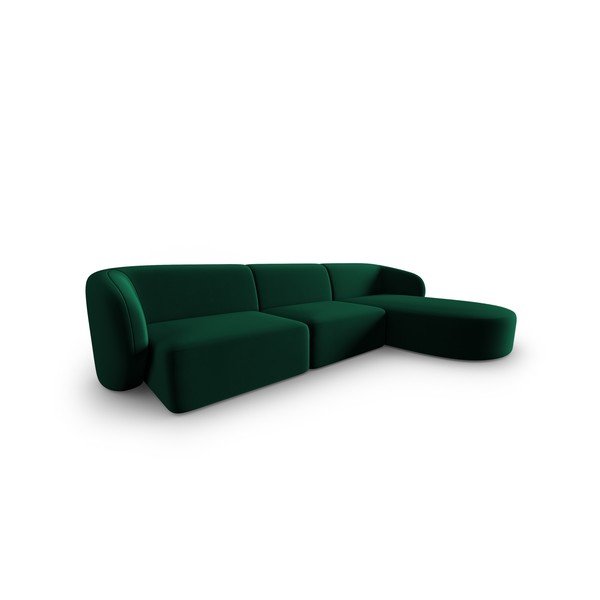 Zaļš samta stūra dīvāns (ar labo stūri/ar zvilni) Paolo – Milo Casa-image-1