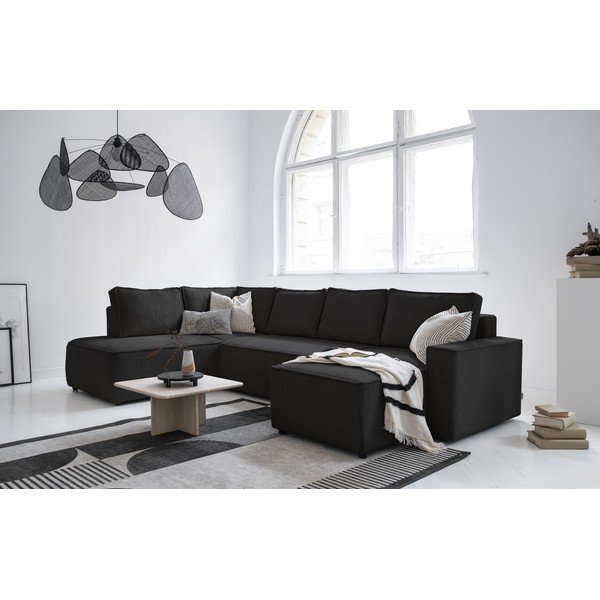 Antracīta pelēks velveta salokāms stūra dīvāns (ar kreiso stūri/U veida) Brave Dave – Miuform-image-4