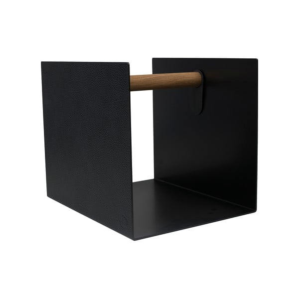 Melna/antracīta pelēka dekoratīva metāla/ekoloģiskās ādas uzglabāšanas kaste 32x38x31 cm Hippo – LIND DNA