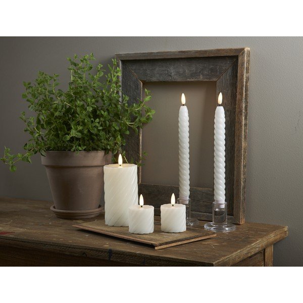 2 baltu LED sveču komplekts Star Trading Flamme Swirl, augstums 7,5 cm-image-4