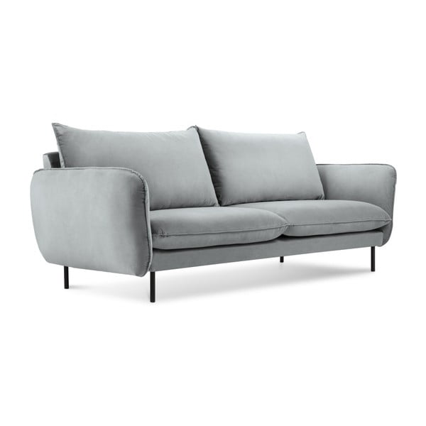 Gaiši pelēks samta dīvāns Cosmopolitan Design Vienna, 160 cm