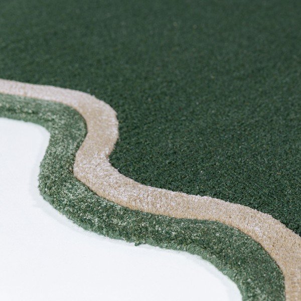 Tumši zaļš ar rokām darināts paklājs no vilnas maisījuma 200x290 cm Rivo Wool – Flair Rugs-image-3