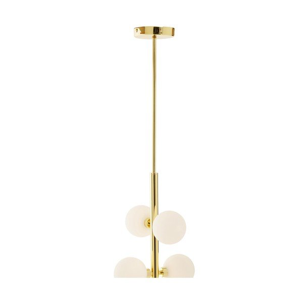 Balta/zelta krāsas metāla piekaramā lampa ar stikla abažūru ø 27 cm Trieste – Premier Housewares-image-3