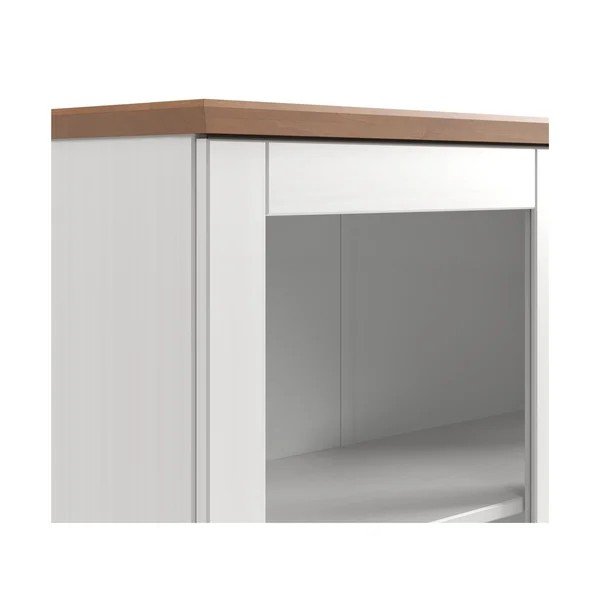 Balta/dzintara dzeltena priedes masīvkoka piekarināma vitrīna 105x80x35 cm Teramo – Støraa-image-4