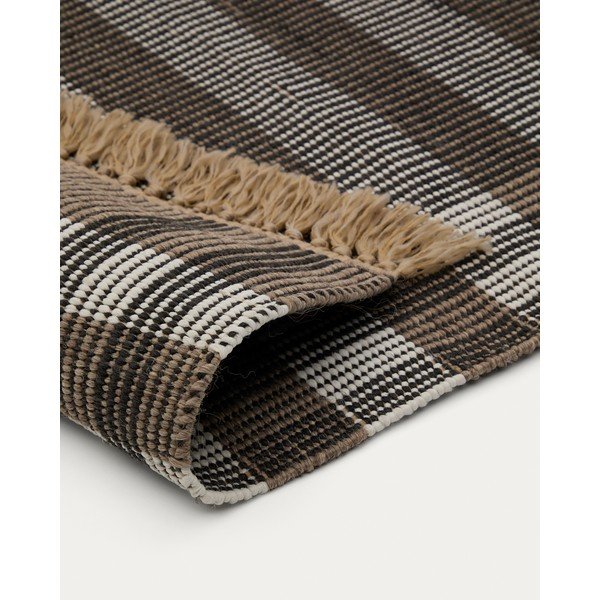 Melns divpusējs/ar rokām darināts paklājs 60x90 cm Barani – Kave Home-image-4