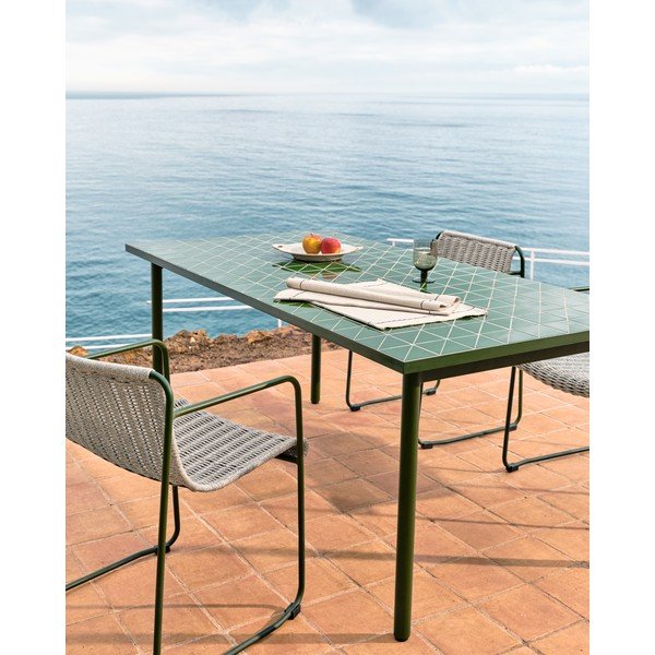 Tērauda dārza ēdamgalds 91x182 cm Maurina – Kave Home-image-3