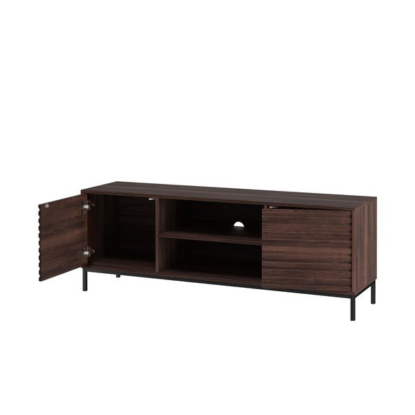 Dabīga toņa TV galdiņš ar valrieksta koka imitāciju 140x50 cm Celine – Støraa-image-2