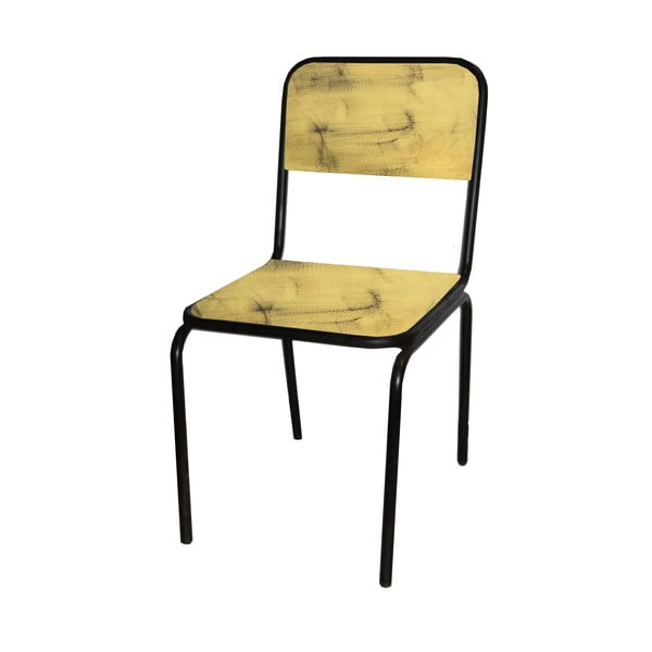 Dzeltens egles masīvkoka pusdienu krēsls Industrial – Antic Line