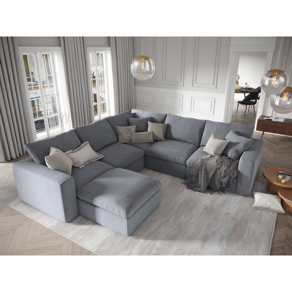 Pelēka modulārā dīvāna divpusējā stūra daļa Windsor & Co Sofas Galaxy-image-4