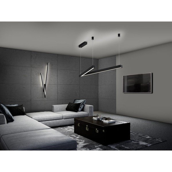 Melna LED griestu lampa ar balss vadību/ar mobilās lietotnes vadību un metāla abažūru 35x127.5 cm Cicanto – CINQUE-image-1