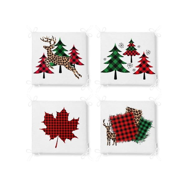 Sēdekļa spilveni ar Ziemassvētku motīvu (4 gab.) 40x40 cm Tartan – Mila Home